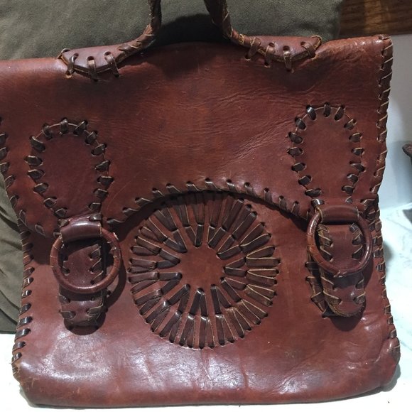 VINTAGE LARGE LEATHER TOTE BAGS - Picture 2 of 7